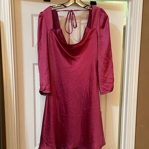 NWT LUSH Satin Dress
Color Fuchsia. Size XL